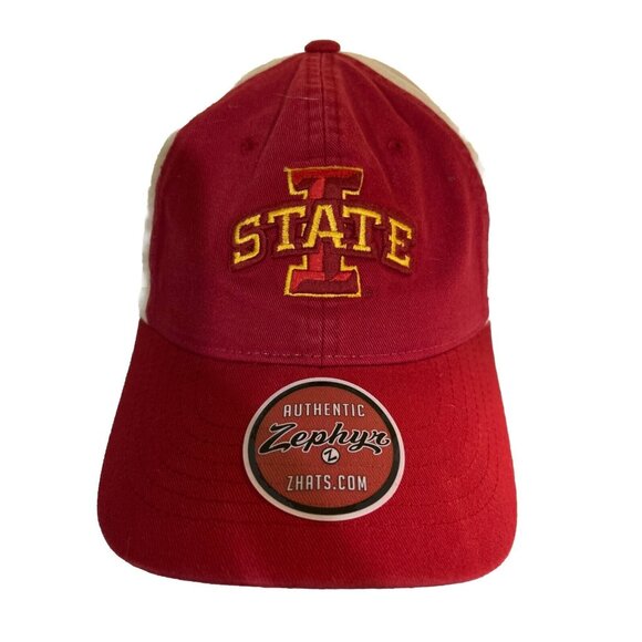 Iowa State Cyclones Tan Red Stitched Zephyr Adjustable Hat New - Picture 2 of 6